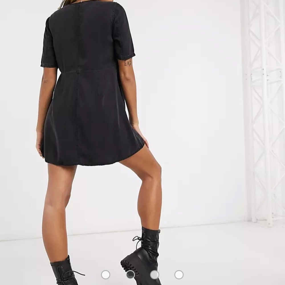 ASOS Design soft denim wrap smock dress - Picture 6 of 7
